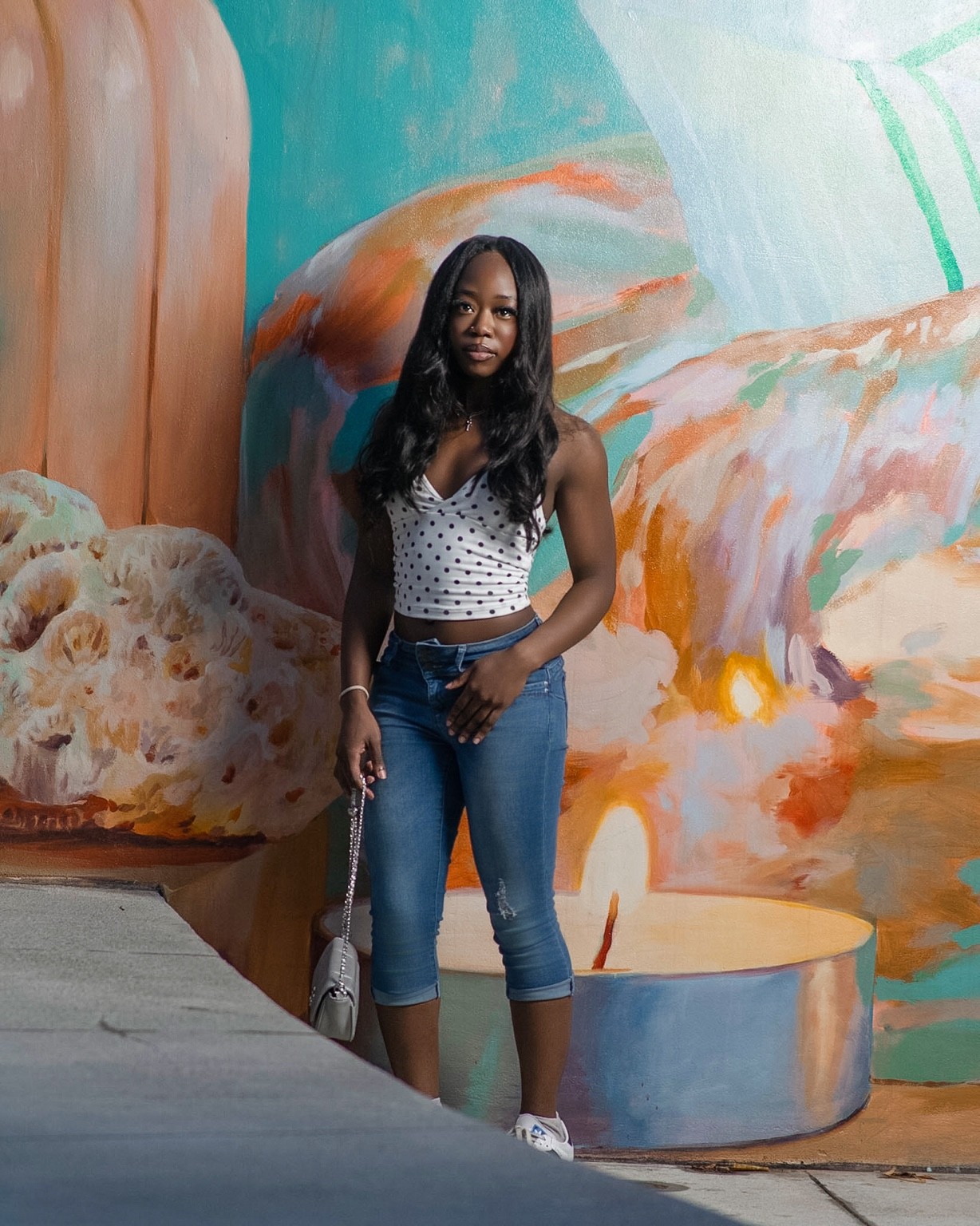 Colorful mural portrait